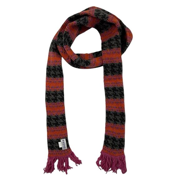 Brora 100% Cashmere Scotland Scarf Twist Fringe 3 x 106" Extra Long Pink Orange - Picture 1 of 7